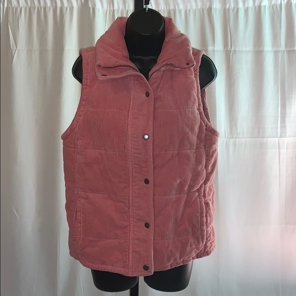 Mododoc Corduroy Funnel Neck Snap Front Vest sz -M - Picture 3 of 5